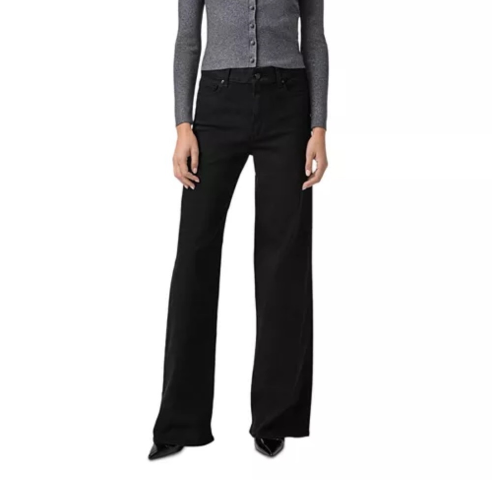 PAIGE Anessa High Rise Wide Leg Jeans in Black Shadow